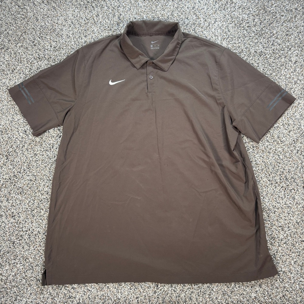 Nike Men's XXL Brown Short Sleeve Performance Golf Polo Shirt RN56323